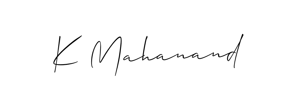 It looks lik you need a new signature style for name K Mahanand. Design unique handwritten (Allison_Script) signature with our free signature maker in just a few clicks. K Mahanand signature style 2 images and pictures png