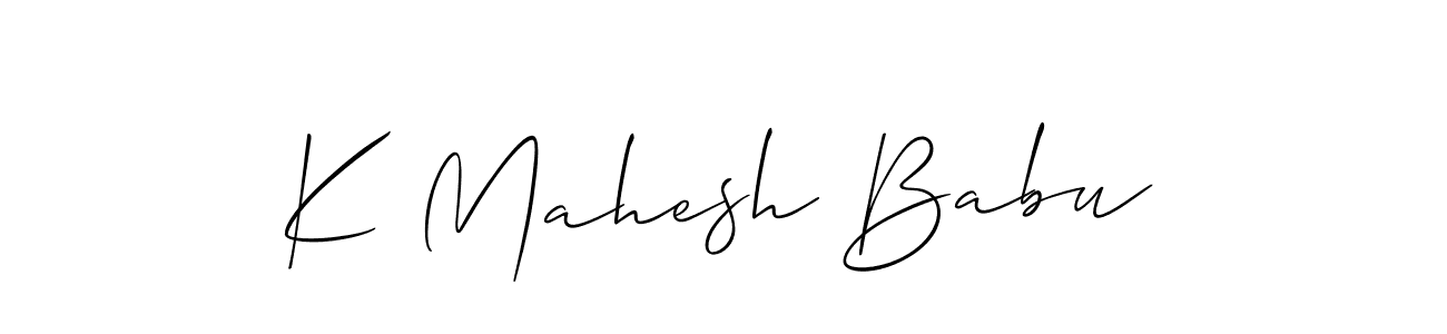 How to make K Mahesh Babu signature? Allison_Script is a professional autograph style. Create handwritten signature for K Mahesh Babu name. K Mahesh Babu signature style 2 images and pictures png