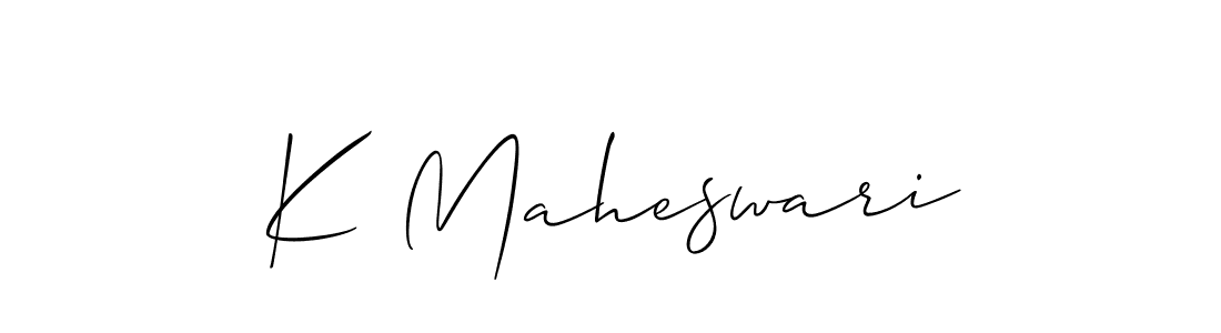 Create a beautiful signature design for name K Maheswari. With this signature (Allison_Script) fonts, you can make a handwritten signature for free. K Maheswari signature style 2 images and pictures png
