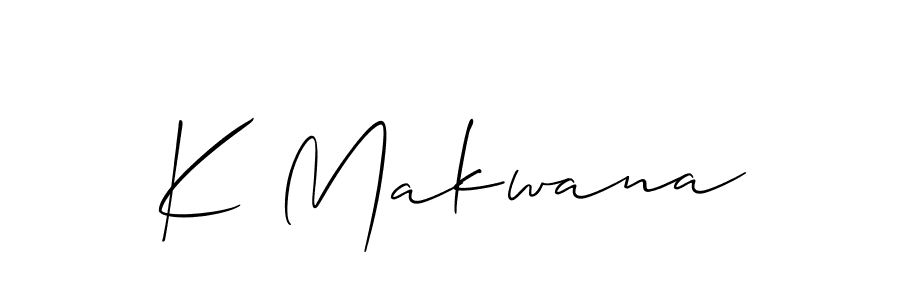 How to make K Makwana name signature. Use Allison_Script style for creating short signs online. This is the latest handwritten sign. K Makwana signature style 2 images and pictures png
