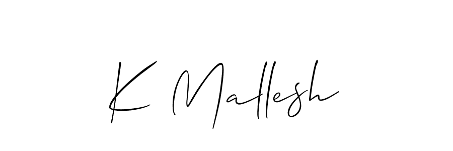 Also You can easily find your signature by using the search form. We will create K Mallesh name handwritten signature images for you free of cost using Allison_Script sign style. K Mallesh signature style 2 images and pictures png