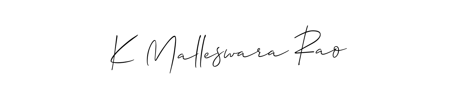 Use a signature maker to create a handwritten signature online. With this signature software, you can design (Allison_Script) your own signature for name K Malleswara Rao. K Malleswara Rao signature style 2 images and pictures png