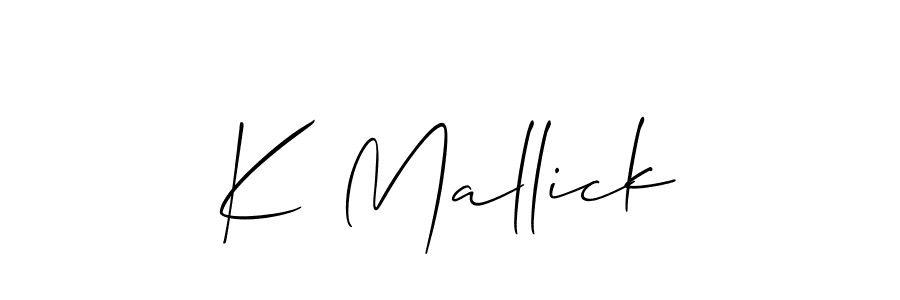 Make a beautiful signature design for name K Mallick. With this signature (Allison_Script) style, you can create a handwritten signature for free. K Mallick signature style 2 images and pictures png