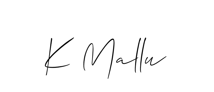 Make a beautiful signature design for name K Mallu. Use this online signature maker to create a handwritten signature for free. K Mallu signature style 2 images and pictures png