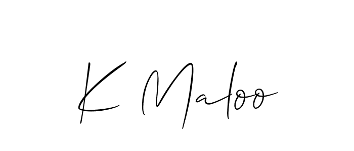 How to Draw K Maloo signature style? Allison_Script is a latest design signature styles for name K Maloo. K Maloo signature style 2 images and pictures png