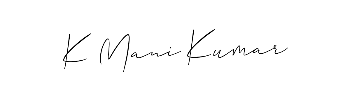 How to Draw K Mani Kumar signature style? Allison_Script is a latest design signature styles for name K Mani Kumar. K Mani Kumar signature style 2 images and pictures png