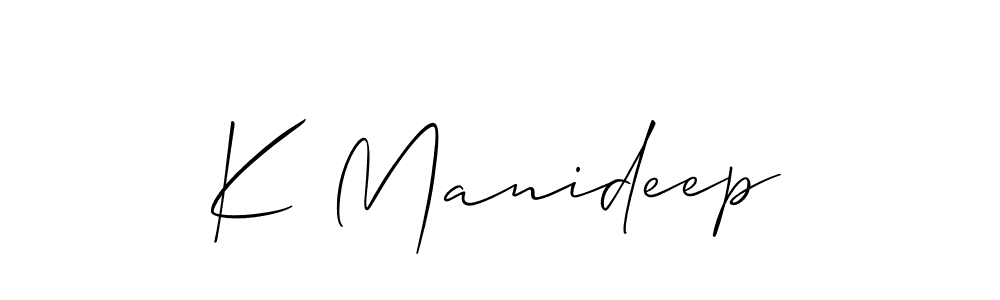 How to make K Manideep signature? Allison_Script is a professional autograph style. Create handwritten signature for K Manideep name. K Manideep signature style 2 images and pictures png