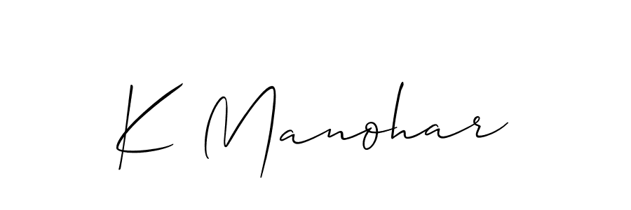 Make a beautiful signature design for name K Manohar. With this signature (Allison_Script) style, you can create a handwritten signature for free. K Manohar signature style 2 images and pictures png