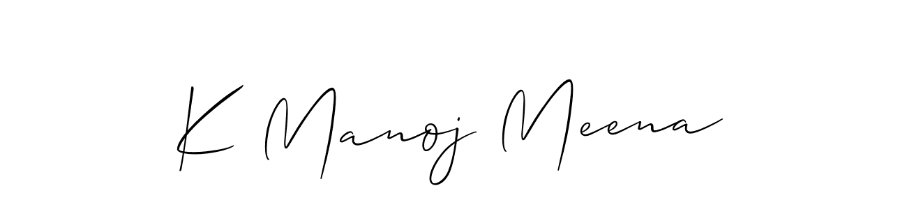 Create a beautiful signature design for name K Manoj Meena. With this signature (Allison_Script) fonts, you can make a handwritten signature for free. K Manoj Meena signature style 2 images and pictures png