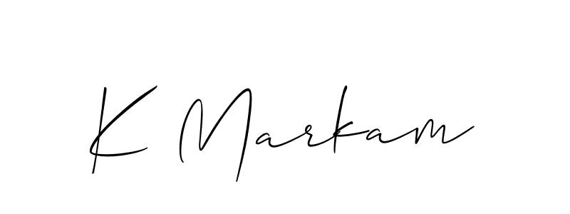 Make a beautiful signature design for name K Markam. With this signature (Allison_Script) style, you can create a handwritten signature for free. K Markam signature style 2 images and pictures png