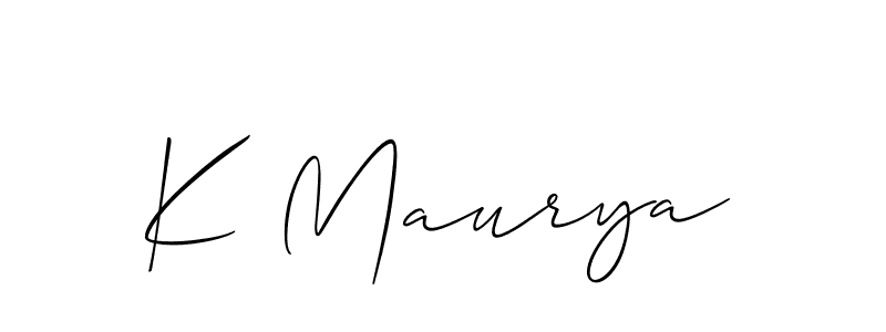 Make a short K Maurya signature style. Manage your documents anywhere anytime using Allison_Script. Create and add eSignatures, submit forms, share and send files easily. K Maurya signature style 2 images and pictures png