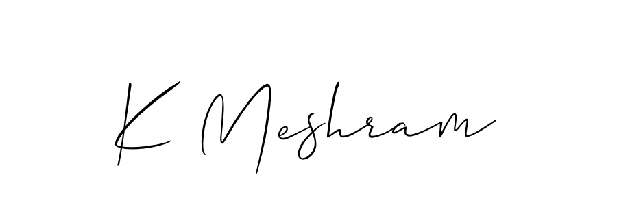 How to make K Meshram signature? Allison_Script is a professional autograph style. Create handwritten signature for K Meshram name. K Meshram signature style 2 images and pictures png