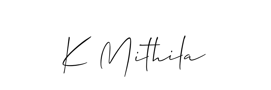 How to make K Mithila signature? Allison_Script is a professional autograph style. Create handwritten signature for K Mithila name. K Mithila signature style 2 images and pictures png