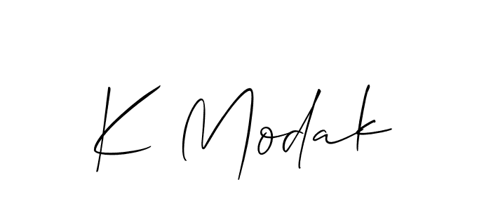 Design your own signature with our free online signature maker. With this signature software, you can create a handwritten (Allison_Script) signature for name K Modak. K Modak signature style 2 images and pictures png