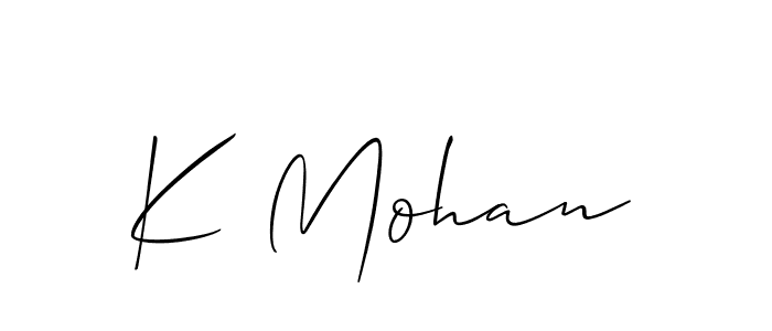 Create a beautiful signature design for name K Mohan. With this signature (Allison_Script) fonts, you can make a handwritten signature for free. K Mohan signature style 2 images and pictures png