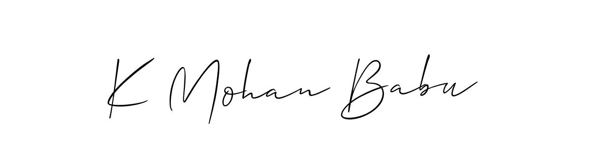 This is the best signature style for the K Mohan Babu name. Also you like these signature font (Allison_Script). Mix name signature. K Mohan Babu signature style 2 images and pictures png