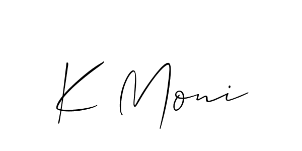 How to make K Moni signature? Allison_Script is a professional autograph style. Create handwritten signature for K Moni name. K Moni signature style 2 images and pictures png