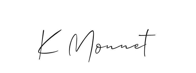 Make a beautiful signature design for name K Monnet. With this signature (Allison_Script) style, you can create a handwritten signature for free. K Monnet signature style 2 images and pictures png