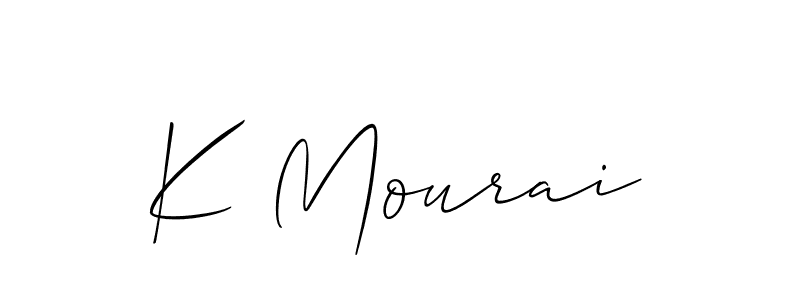 Create a beautiful signature design for name K Mourai. With this signature (Allison_Script) fonts, you can make a handwritten signature for free. K Mourai signature style 2 images and pictures png