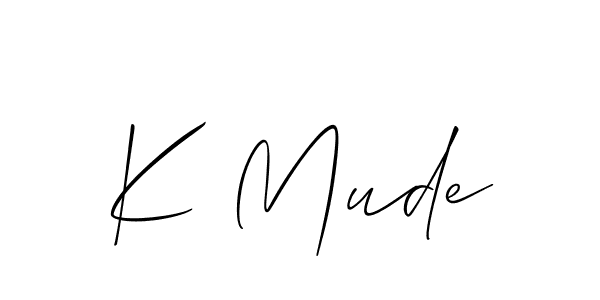 Allison_Script is a professional signature style that is perfect for those who want to add a touch of class to their signature. It is also a great choice for those who want to make their signature more unique. Get K Mude name to fancy signature for free. K Mude signature style 2 images and pictures png