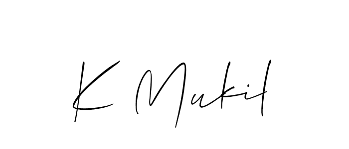 K Mukil stylish signature style. Best Handwritten Sign (Allison_Script) for my name. Handwritten Signature Collection Ideas for my name K Mukil. K Mukil signature style 2 images and pictures png