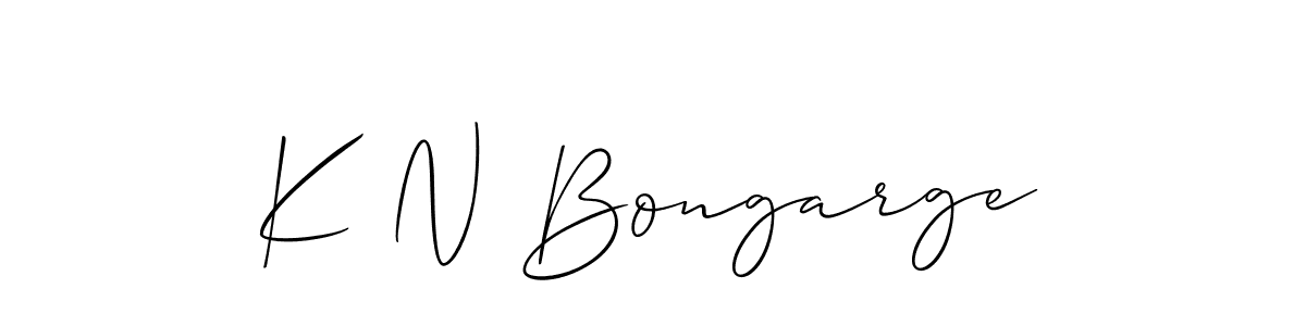 Use a signature maker to create a handwritten signature online. With this signature software, you can design (Allison_Script) your own signature for name K N Bongarge. K N Bongarge signature style 2 images and pictures png