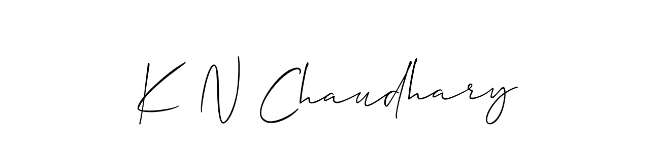 How to make K N Chaudhary signature? Allison_Script is a professional autograph style. Create handwritten signature for K N Chaudhary name. K N Chaudhary signature style 2 images and pictures png