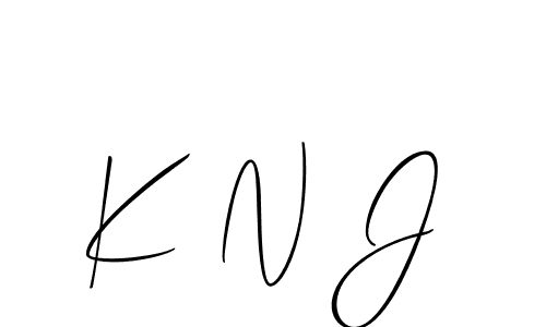 Design your own signature with our free online signature maker. With this signature software, you can create a handwritten (Allison_Script) signature for name K N J. K N J signature style 2 images and pictures png