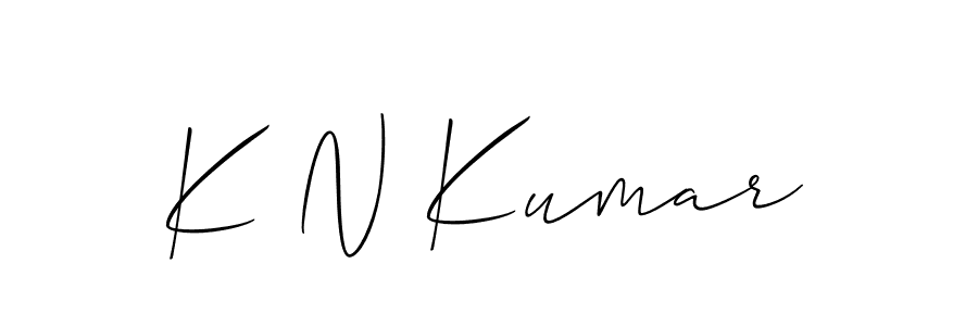 K N Kumar stylish signature style. Best Handwritten Sign (Allison_Script) for my name. Handwritten Signature Collection Ideas for my name K N Kumar. K N Kumar signature style 2 images and pictures png