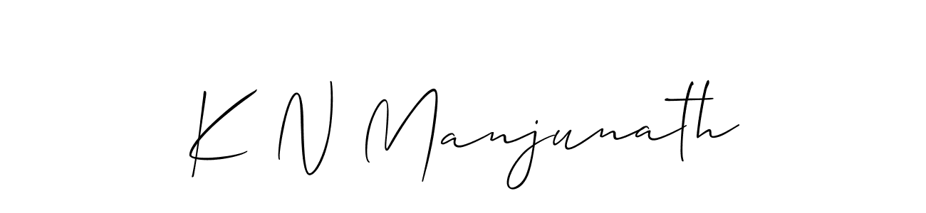 The best way (Allison_Script) to make a short signature is to pick only two or three words in your name. The name K N Manjunath include a total of six letters. For converting this name. K N Manjunath signature style 2 images and pictures png