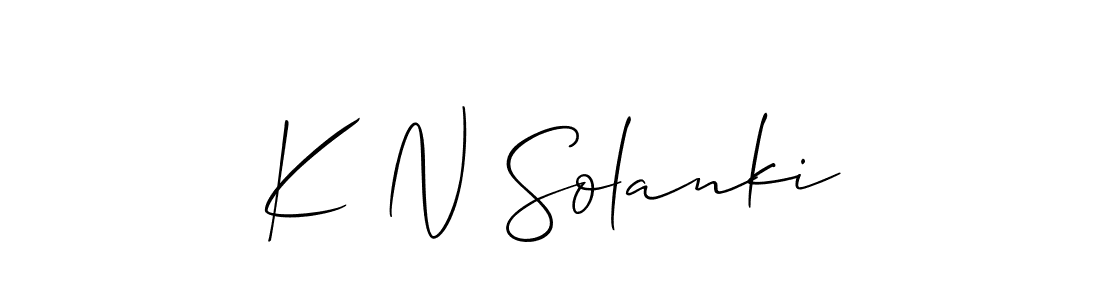 Make a beautiful signature design for name K N Solanki. With this signature (Allison_Script) style, you can create a handwritten signature for free. K N Solanki signature style 2 images and pictures png