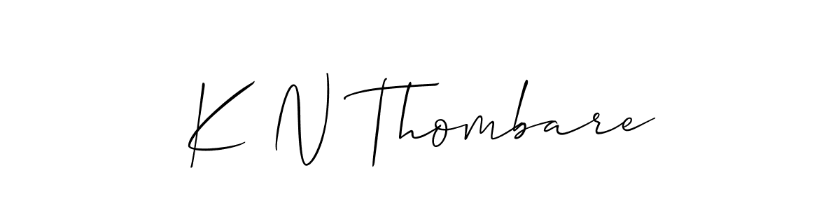 Use a signature maker to create a handwritten signature online. With this signature software, you can design (Allison_Script) your own signature for name K N Thombare. K N Thombare signature style 2 images and pictures png