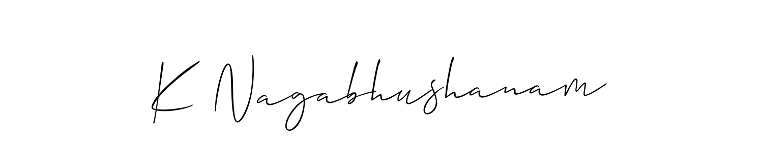 Make a short K Nagabhushanam signature style. Manage your documents anywhere anytime using Allison_Script. Create and add eSignatures, submit forms, share and send files easily. K Nagabhushanam signature style 2 images and pictures png