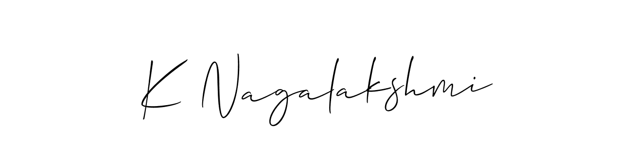 Allison_Script is a professional signature style that is perfect for those who want to add a touch of class to their signature. It is also a great choice for those who want to make their signature more unique. Get K Nagalakshmi name to fancy signature for free. K Nagalakshmi signature style 2 images and pictures png