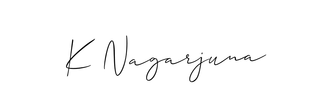 The best way (Allison_Script) to make a short signature is to pick only two or three words in your name. The name K Nagarjuna include a total of six letters. For converting this name. K Nagarjuna signature style 2 images and pictures png