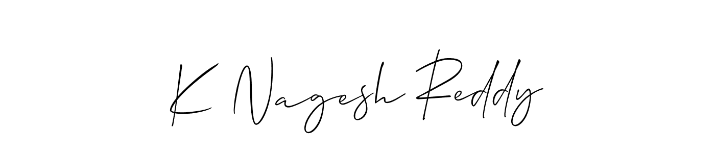 How to make K Nagesh Reddy name signature. Use Allison_Script style for creating short signs online. This is the latest handwritten sign. K Nagesh Reddy signature style 2 images and pictures png