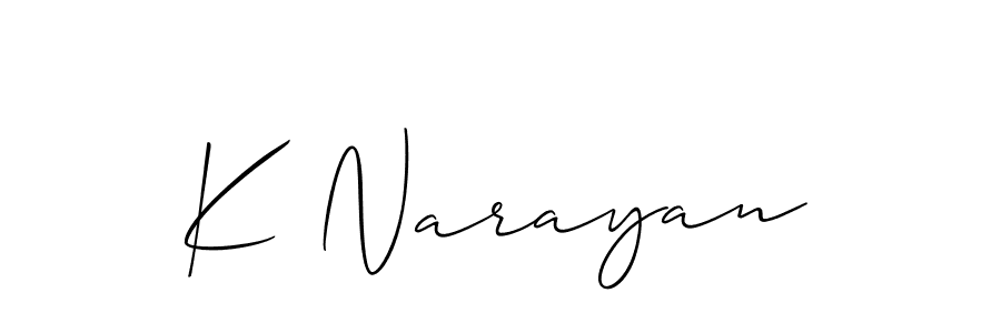 How to make K Narayan signature? Allison_Script is a professional autograph style. Create handwritten signature for K Narayan name. K Narayan signature style 2 images and pictures png