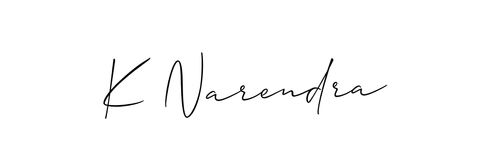 Design your own signature with our free online signature maker. With this signature software, you can create a handwritten (Allison_Script) signature for name K Narendra. K Narendra signature style 2 images and pictures png