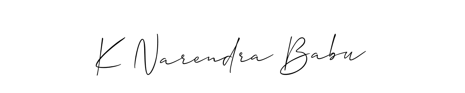 You should practise on your own different ways (Allison_Script) to write your name (K Narendra Babu) in signature. don't let someone else do it for you. K Narendra Babu signature style 2 images and pictures png