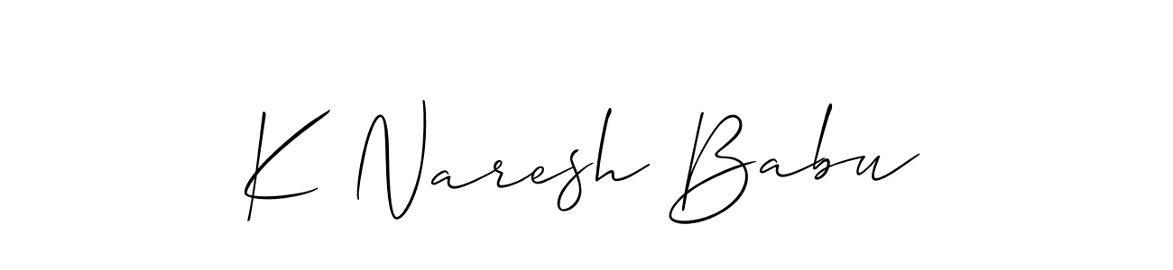 Also we have K Naresh Babu name is the best signature style. Create professional handwritten signature collection using Allison_Script autograph style. K Naresh Babu signature style 2 images and pictures png