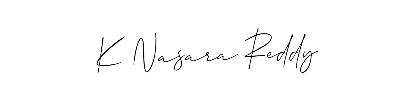 Similarly Allison_Script is the best handwritten signature design. Signature creator online .You can use it as an online autograph creator for name K Nasara Reddy. K Nasara Reddy signature style 2 images and pictures png