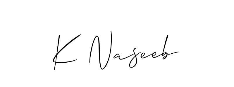 K Naseeb stylish signature style. Best Handwritten Sign (Allison_Script) for my name. Handwritten Signature Collection Ideas for my name K Naseeb. K Naseeb signature style 2 images and pictures png