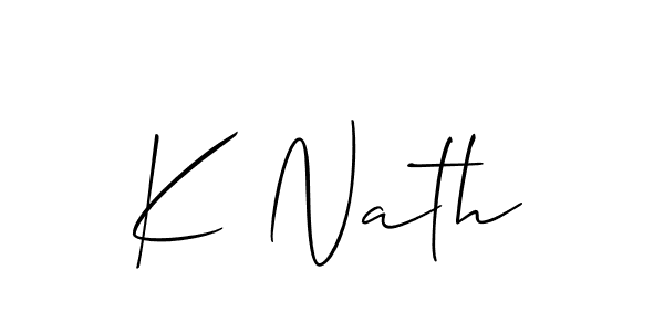 How to make K Nath name signature. Use Allison_Script style for creating short signs online. This is the latest handwritten sign. K Nath signature style 2 images and pictures png