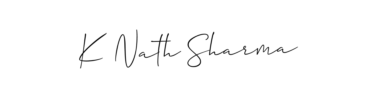Allison_Script is a professional signature style that is perfect for those who want to add a touch of class to their signature. It is also a great choice for those who want to make their signature more unique. Get K Nath Sharma name to fancy signature for free. K Nath Sharma signature style 2 images and pictures png