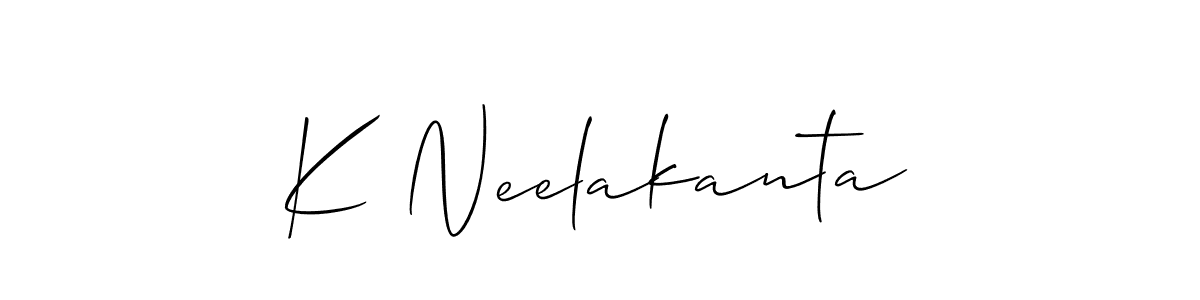 You should practise on your own different ways (Allison_Script) to write your name (K Neelakanta) in signature. don't let someone else do it for you. K Neelakanta signature style 2 images and pictures png