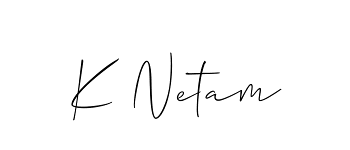 K Netam stylish signature style. Best Handwritten Sign (Allison_Script) for my name. Handwritten Signature Collection Ideas for my name K Netam. K Netam signature style 2 images and pictures png