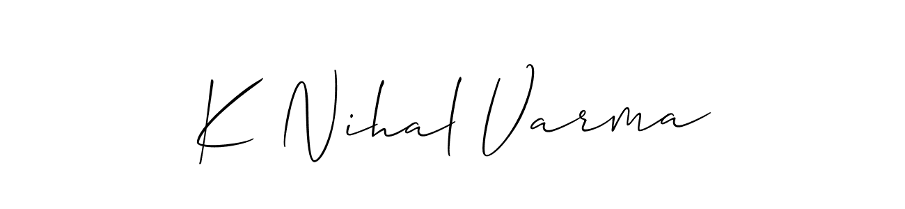 Design your own signature with our free online signature maker. With this signature software, you can create a handwritten (Allison_Script) signature for name K Nihal Varma. K Nihal Varma signature style 2 images and pictures png