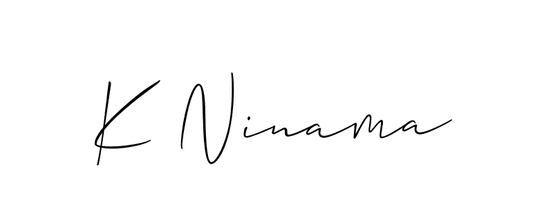 Best and Professional Signature Style for K Ninama. Allison_Script Best Signature Style Collection. K Ninama signature style 2 images and pictures png