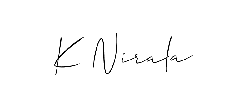 Design your own signature with our free online signature maker. With this signature software, you can create a handwritten (Allison_Script) signature for name K Nirala. K Nirala signature style 2 images and pictures png