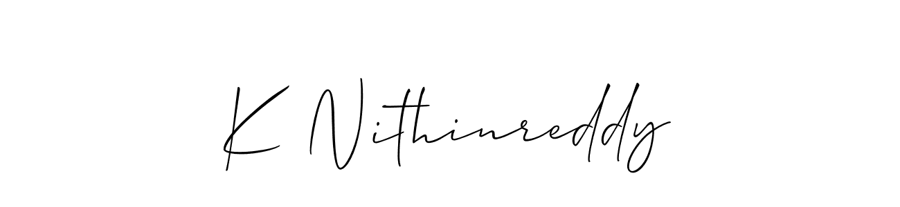 How to Draw K Nithinreddy signature style? Allison_Script is a latest design signature styles for name K Nithinreddy. K Nithinreddy signature style 2 images and pictures png